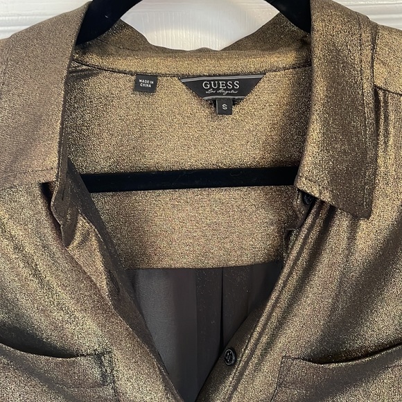 Gold and black sheer blouse - by Guess - Picture 3 of 3